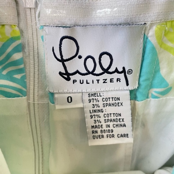 Vintage White Tag Lilly Pulitzer, “Clearwater” print strapless dress, size 0 - Picture 4 of 10